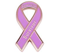 Épinglette en forme de ruban rose en émail pour la sensibilisation au cancer du sein - Cadeau de soutien au cancer du sein - Pour femme - Événement public et social - Métal