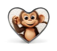 Épinglette en forme de singe mignonne - Broche en forme de cœur personnalisée - Broche en alliage d'aluminium - Broche tendance exquise pour chapeau, sac, costume, cravate, accessoires de mariage