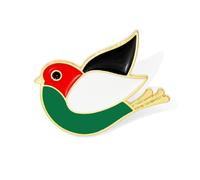 Épinglette en forme d'oiseau de Palestine, épinglette de drapeau de la Palestine en émail, épinglette de drapeau de la Palestine Nati Palestine, 1.33in, Aluminium