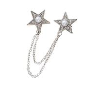 Épinglette en métal d'inspiration britannique classique en forme d'étoile pour costumes de tenue formelle Badge de forme unique, One Size, Comme décrit