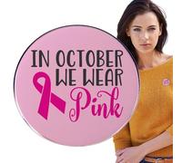 Épinglette en ruban de poitrine - Broche en forme de ruban rose | Épingles rondes de sensibilisation à la poitrine pour filles et femmes - Bijoux d'activités de santé