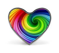 Épinglette en spirale arc-en-ciel personnalisée en alliage d'aluminium - Broche exquise en forme de cœur - Mini broche classique pour sac à dos, chapeau, costume, veste