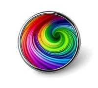 Épinglette en spirale arc-en-ciel personnalisée en alliage d'aluminium - Mini broche classique - 2,5 cm - Pour sacs à dos, chapeaux, costumes, vestes, vêtements