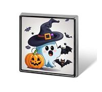 Épinglette fantôme d'Halloween personnalisée en alliage d'aluminium - Mini broche classique - 1,8 x 1,8 cm - Pour sacs à dos, chapeaux, costumes, vestes, vêtements