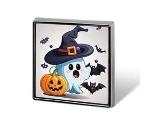 Épinglette fantôme d'Halloween personnalisée en alliage d'aluminium - Mini broche classique - 1,8 x 1,8 cm - Pour sacs à dos, chapeaux, costumes, vestes, vêtements