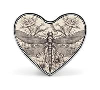 Épinglette florale en forme de libellule dessinée à la main - Jolie broche personnalisée en forme de cœur - Broche en alliage d'aluminium - Broche tendance exquise pour chapeau, sac, costume, cravate