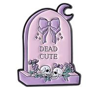 Épinglette gothique en forme de tête de mort, pierre tombale, accessoire de bijoux pour Halloween, tenues de sorcières, décorations de fête, accessoires gothiques pastels, One Size, Comme décrit