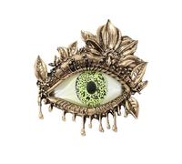 Épinglette gothique en forme d'œil avec détails exagérés et strass - Accessoire de bijoux pour tenues mauvais yeux, taille unique, Comme décrit