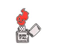 Épinglette Halloween Burn It All Punk Broches Couple Classique Badges Épinglettes Sacs Vestes Bijoux Gothiques en Alliage Broches Gothiques pour Femmes Non Faded Gothique Burn It All Broche Cartoon