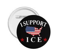 Épinglette « Je soutiens Ice » - Déportation des clandestins - Badge - Décoration pour sac, casquette, etc. - 1 pièce