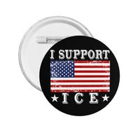 Épinglette « Je soutiens Ice » - Déportation des clandestins - Badge - Décoration pour sac, casquette, etc. - 1 pièce