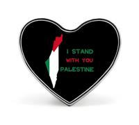 Épinglette « Je suis avec vous, Palestine » en forme de cœur, accessoire de mode pour hommes et femmes