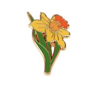 Épinglette jonquille jaune en émail pour homme et femme, épinglettes à fleurs pour enseignants, infirmières, médecins, 1PCS, Métal, Pas de gemme