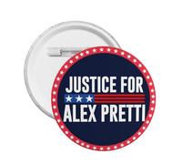 Épinglette « Justice pour Alex » Pretti (1 pièce) - Badge rond en forme de glace pour vêtements et sacs