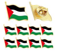 Épinglette Palestine 10 épingles en métal Palestine 20 x 2, 8 cm badge gratuit pour femmes et hommes revers en émail brassard