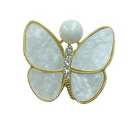 Épinglette papillon dorée avec strass en cristal et perles - Accessoire de corsage de mariée - Pour fête, usage quotidien