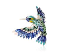 Épinglette perroquet à la mode en alliage plaqué vivant confortable à porter Occasions anti-ternissement Épinglette de banquet colibri scintillant, taille unique, comme décrit