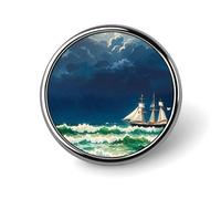 Épinglette pour homme et femme - Badge rond en métal pour chemises, vestes, chapeaux | Accessoire de mode durable et cadeau pour homme, femme, événements, Circular, Aluminium, Pas de gemme