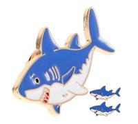 Épinglette Requin Fantaisie 3 Pièces Alliage de Zinc Broche pour Veste | Thème Sous-marin, Dessin Animé Bleu, Usage Quotidien, Attache Facile, Chapeau et Veste