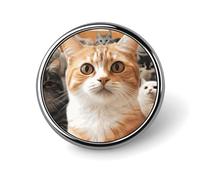 Épinglette ronde amusante en forme de chat pour femme, boutons et épingles en métal, jolie broche rétro, épingle à dos tendance, épingles pour chapeau, sacs à dos, cravate, accessoire de fête de