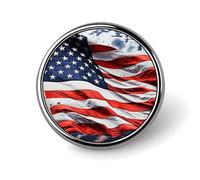Épinglette ronde avec drapeau américain pour femme, boutons et épingles, broche en métal, jolie broche rétro pour sac, chapeau, sac à dos, cravate, costume, accessoire de fête de mariage, circulaire
