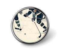 Épinglette ronde en aluminium avec motif de hockey sur glace pour femme, boutons et épingles fantaisie en métal, jolie broche rétro pour sac à dos, cravate, costume, accessoire de fête de mariage