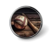 Épinglette ronde en bois de baseball pour femme, boutons et épingles fantaisie en métal, jolie broche rétro pour sac à dos, cravate, accessoire de fête de mariage, circulaire, aluminium