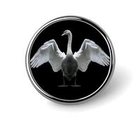 Épinglette ronde en émail avec ailes ouvertes - Fournitures d'artisanat durables et tendance - Accessoire de costume pour homme et femme