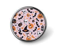 Épinglette ronde en émail avec symbole orange clair - Fournitures d'artisanat durables et tendance - Accessoire de costume pour homme et femme