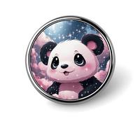 Épinglette ronde en forme de panda pour femme - Boutons et épingles en métal - Jolie broche rétro - Épingles à dos tendance pour chapeau, sacs à dos, cravate, costume de fête de mariage, accessoire de