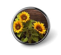 Épinglette ronde en forme de plante de tournesol pour femme, boutons et épingles, badge en métal, jolie broche rétro, épingle à dos tendance pour chapeau, sac à dos, cravate, accessoire de fête de