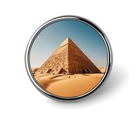 Épinglette ronde en forme de pyramide égyptienne dans le désert - Pour femme - Boutons et épingles en métal - Jolie broche rétro - Pour sac à dos - Cravate - Accessoire de fête de mariage - Circulaire