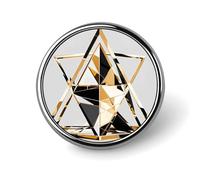 Épinglette ronde en forme de triangle noir blanc doré pour femme, boutons et épingles en métal, jolie broche rétro pour sac, chapeau, sac à dos, cravate, costume, accessoire de fête de mariage