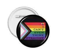 Épinglette ronde « Je suis tellement gay que je n'arrive même plus à penser droit » (petit bouton rond), badge/broche/épinglette environnementale en ABS