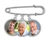 Épinglette ronde pour mariage, 3 breloques pour marié, père ou mère de la mariée, témoin, bouquet de mariage, broche, breloque avec logiciel de redimensionnement de photos inclus