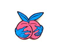 Épinglette rose pêche - Série Cooperation - Épinglette en émail - Badge plaqué pour vêtements, sacs et cordons