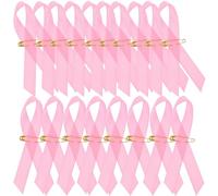 Épinglette Ruban Rose avec Épingle, 200 Pièces, Polyester | Décorations de Sensibilisation, pour Chapeaux et Foulards, 7x4,5x0,1cm, Soutien Public
