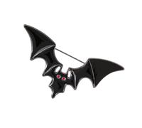 Épinglette sophistiquée à la mode en forme d'aile de chauve-souris avec des motifs d'huile qui coule - Accessoire contrasté pour fête et costumes