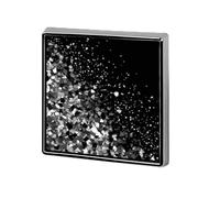 Épinglette tendance à paillettes noires et blanches pour homme et femme pour sac à dos, chapeau amusant et personnalisé (carré)