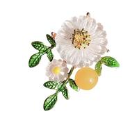 Épinglette tendance en alliage faite à la main, broche florale délicate symbolisant la pureté et l'espoir, accessoire pour femme unique