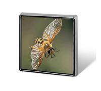 Épinglette tendance en forme d'abeille pour homme et femme pour sac à dos - Broche amusante en métal pour sac à dos - Carrée