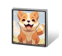 Épinglette tendance en forme de chien Shiba Inu de dessin animé pour homme et femme pour sac à dos, chapeau amusant, broche personnalisée pour sac, boutons et épingles (carré)