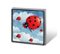 Épinglette tendance en forme de coccinelle et de nuage pour homme et femme pour sac à dos - Broche amusante en métal - Boutons et épingles fantaisie en métal (carré)