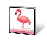 Épinglette tendance en forme de flamant rose de dessin animé pour homme et femme pour sac à dos, broche amusante en métal pour sac à dos, revers de sac (carré)