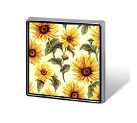 Épinglette tendance en forme de tournesol d'été pour homme et femme pour sac à dos, chapeau amusant, broche personnalisée pour sac, boutons et épingles fantaisie en métal (carré)