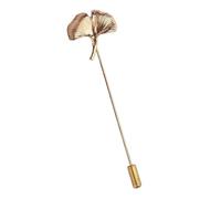 Épinglette tendance et sophistiquée en forme de feuille de gingko avec motifs d'huile qui coule - Accessoire de fête pour costumes, Métal