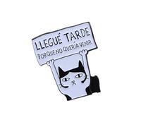 Épinglette tendance et sophistiquée sur le thème des chats avec des motifs d'huile qui coule - Accessoire contrasté pour fête - Broche unique