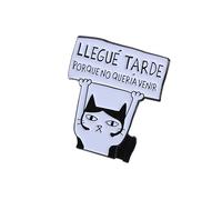 Épinglette tendance et sophistiquée sur le thème des chats avec des motifs d'huile qui coule - Accessoire de fête - Cadeau idéal pour les amoureux des chats