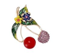 Épinglette tendance sophistiquée en forme de cerises avec des motifs d'huile qui coule - Accessoire de fête - Accessoire élégant pour les fêtes costumées, taille unique, Comme décrit