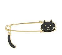 Épinglettes Animaux Mignon Chat avec Broche de Queue Cadeau Placage en Alliage Chat Face Design Foulards Clip Châle pour Filles Femme Élégant et Populaire Beautiful Design